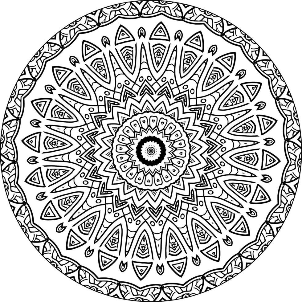 mandala coloração livro arte. cumprimento cartão, adesivo, renda padronizar e tatuagem. decoração para interior Projeto. vetor círculo do mandala com floral enfeite padronizar. fundo