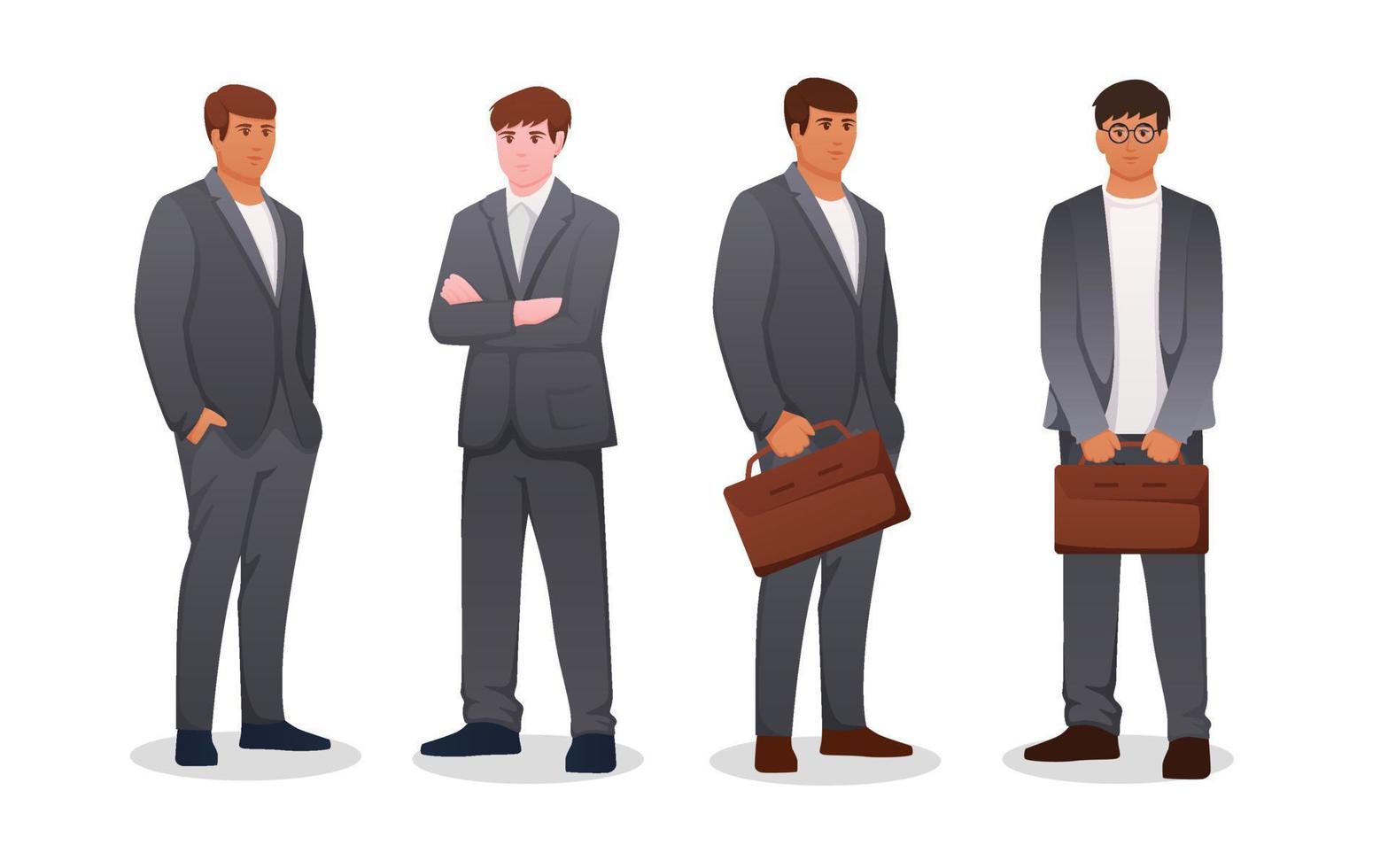 conjunto do homem dentro terno. homem de negocios vetor ilustração