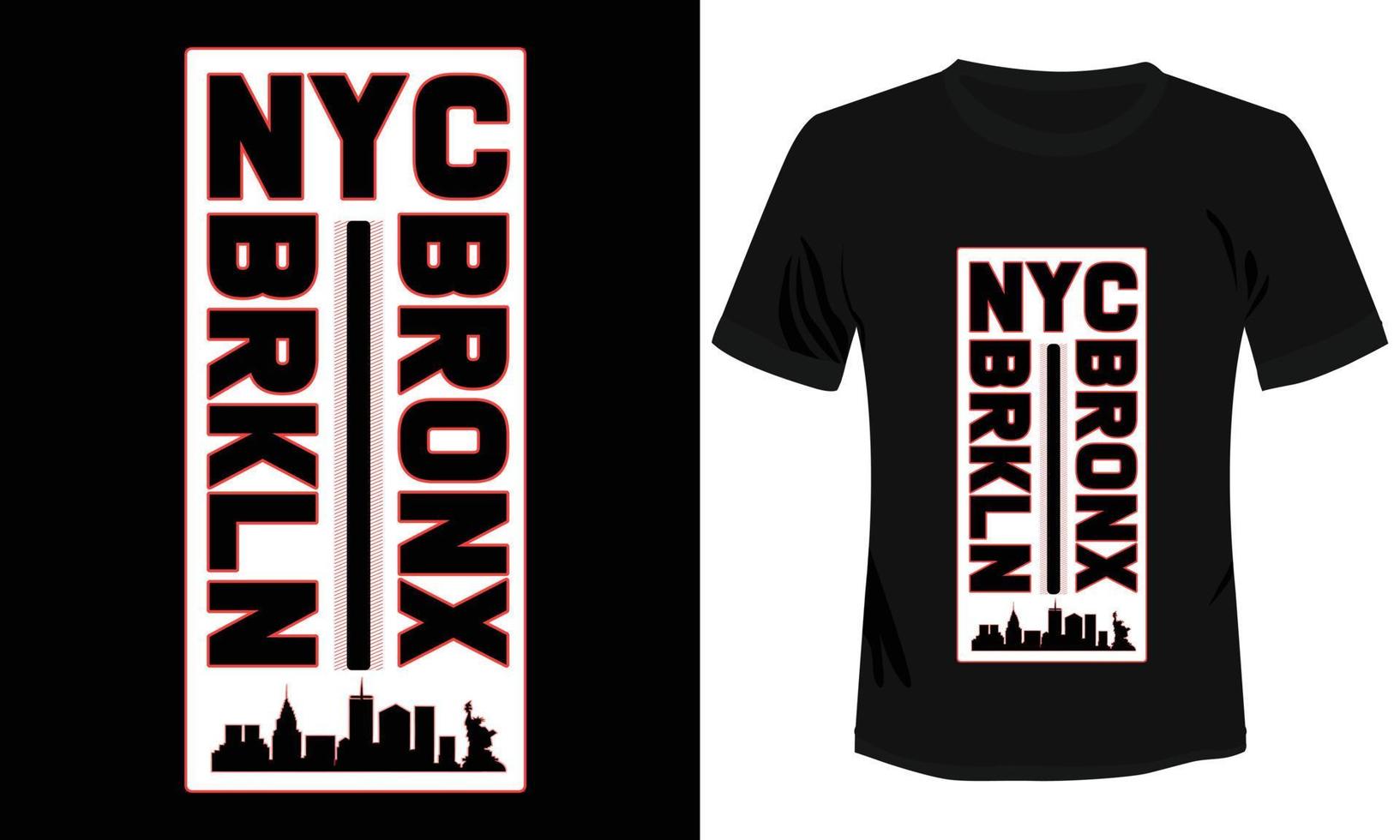design de camiseta nyc bronx brkln nova york vetor