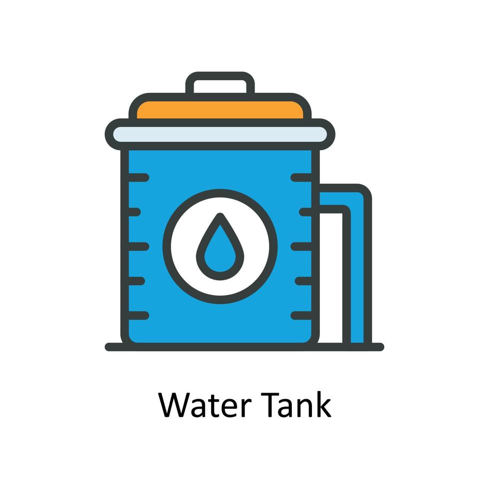 água tanque vetor preencher esboço ícones. simples estoque ilustração estoque