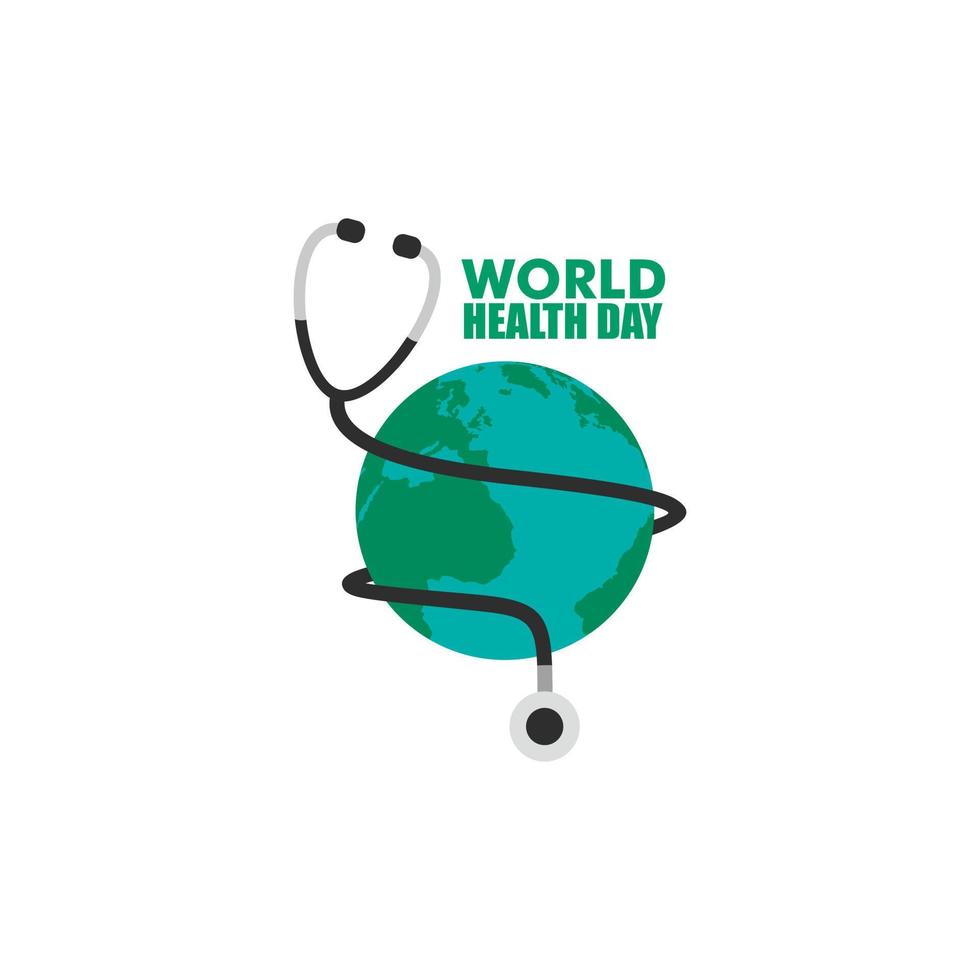 O Dia Mundial da Saúde é um dia global de conscientização sobre a saúde comemorado todos os anos em 7 de abril. desenho de ilustração vetorial vetor