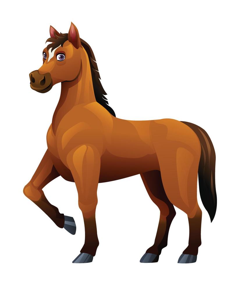 cavalo desenho animado ilustração isolado em branco fundo vetor