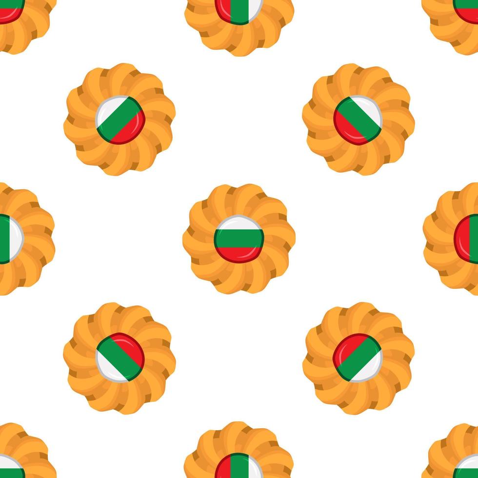 padronizar bolacha com bandeira país Bulgária dentro saboroso bolacha vetor