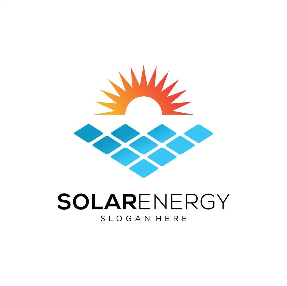 vetor de designs de logotipo de energia solar, logotipo de energia solar