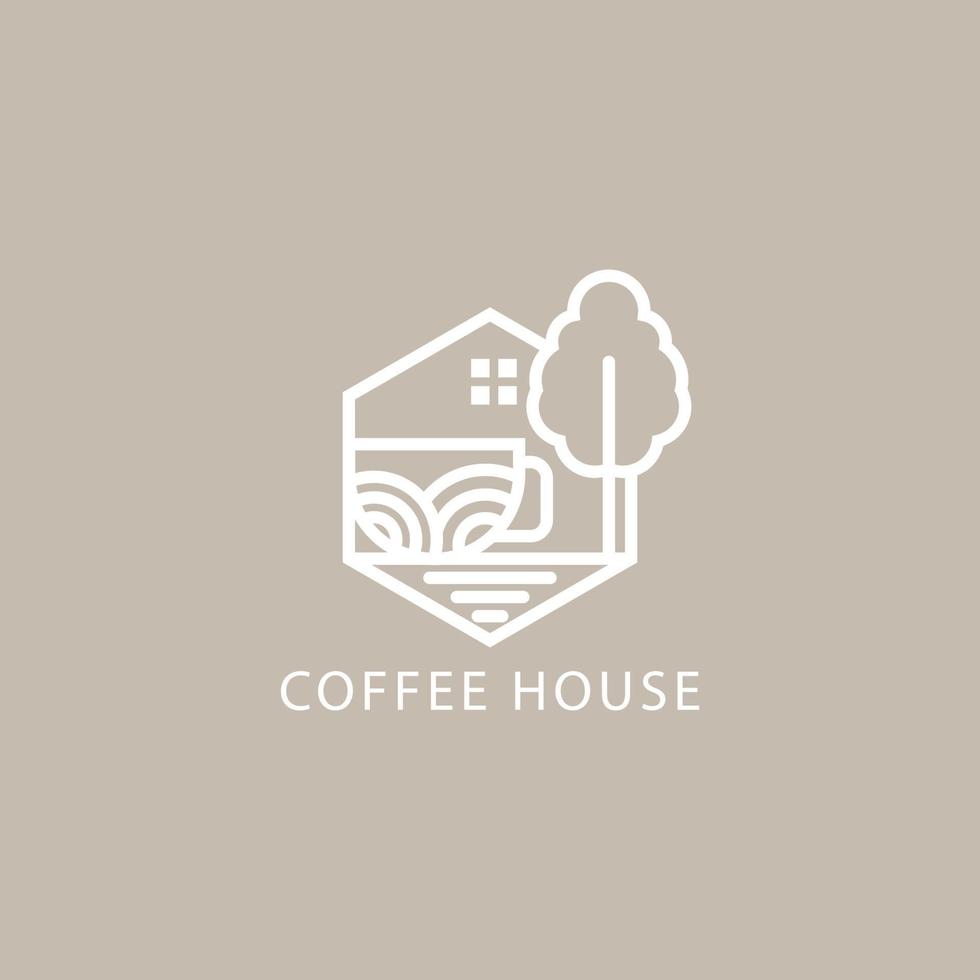 café casa simples logotipo ilustração. logotipo branding Projeto modelo cafeteria, restaurante. vetor