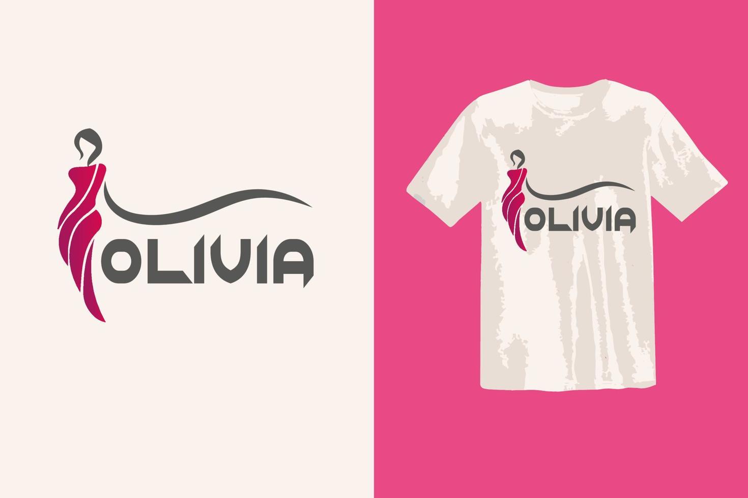 olívia moda logotipo t camisa Projeto vetor