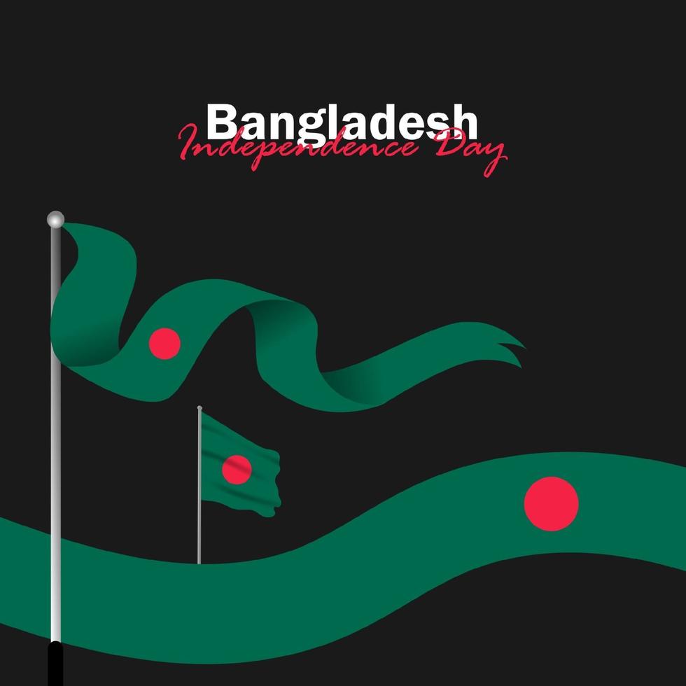 vetor do dia da independência com bandeiras de Bangladesh.