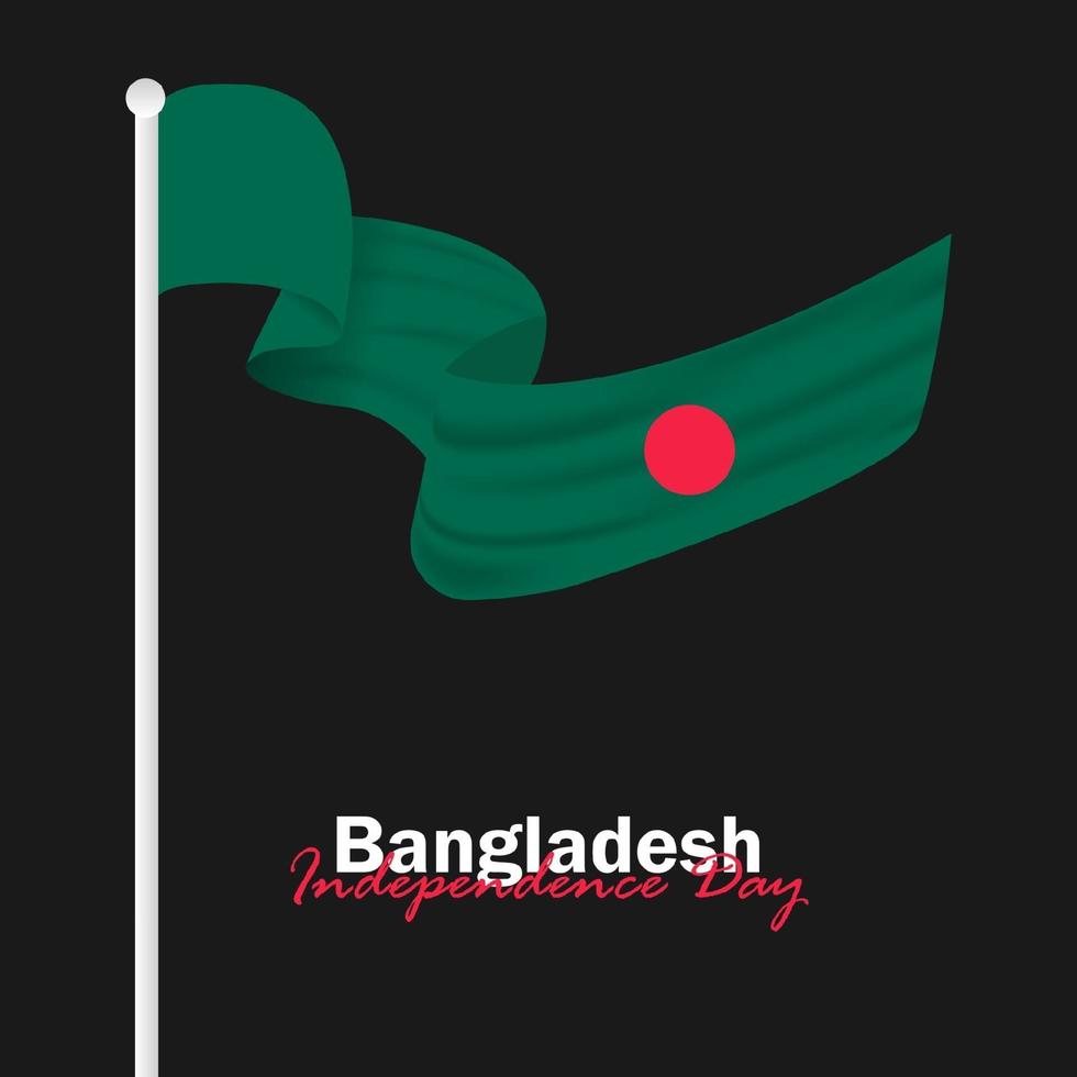 vetor do dia da independência com bandeiras de Bangladesh.