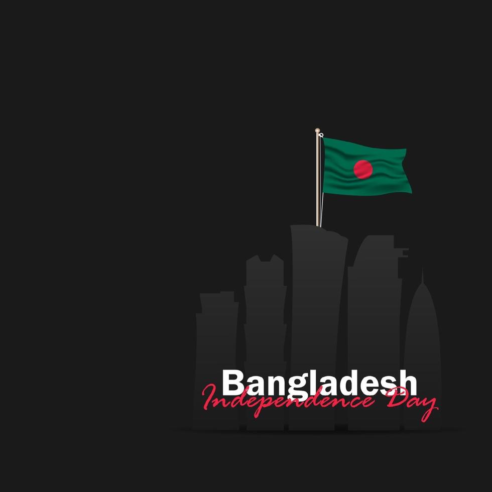 vetor do dia da independência com bandeiras de Bangladesh.