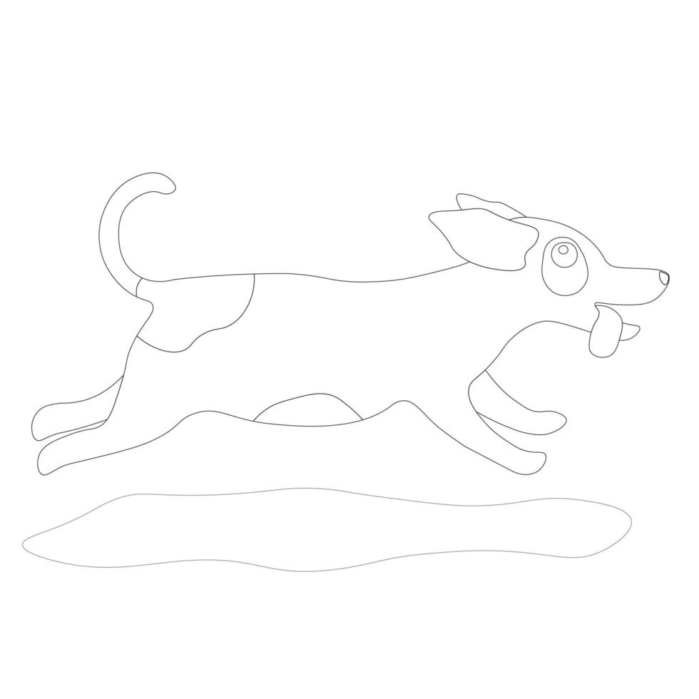 fofa cachorros esboço vetor dentro desenho animado estilo. corrida cachorro plano vetor dentro esboço estilo. coleção do fofa animais de estimação.