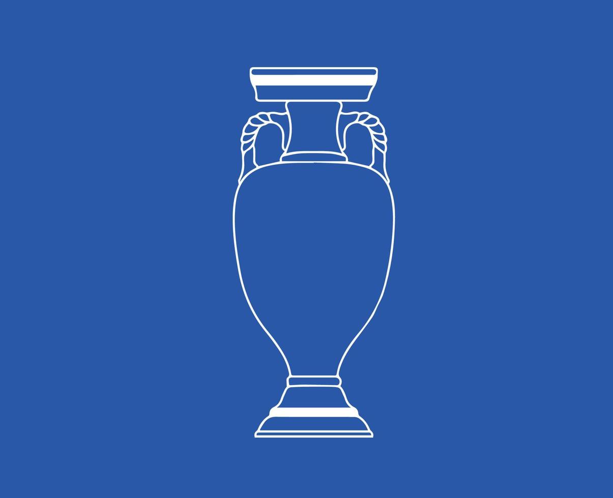 euro troféu logotipo branco símbolo europeu futebol final Projeto vetor ilustração com azul fundo