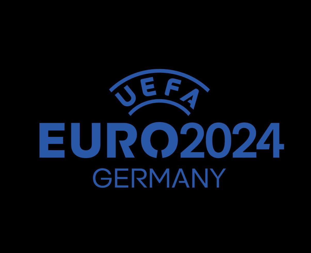 euro 2024 Alemanha símbolo logotipo oficial nome azul europeu futebol final Projeto vetor ilustração com Preto fundo