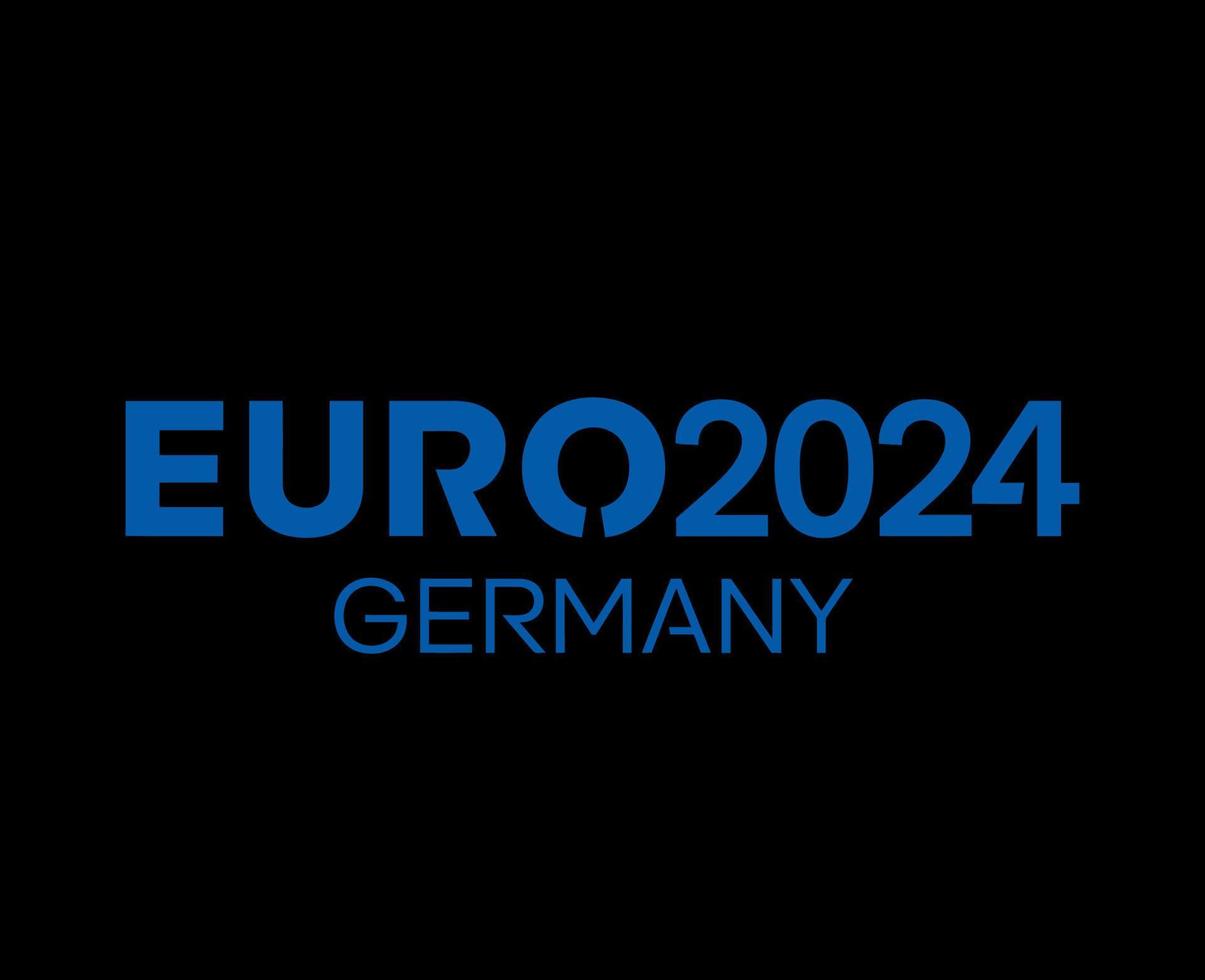 euro 2024 Alemanha logotipo oficial nome azul símbolo europeu futebol final Projeto ilustração vetor com Preto fundo