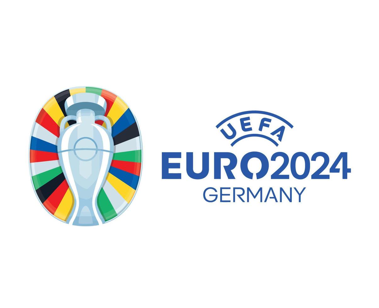 euro 2024 Alemanha oficial logotipo com nome azul símbolo europeu futebol final Projeto vetor ilustração