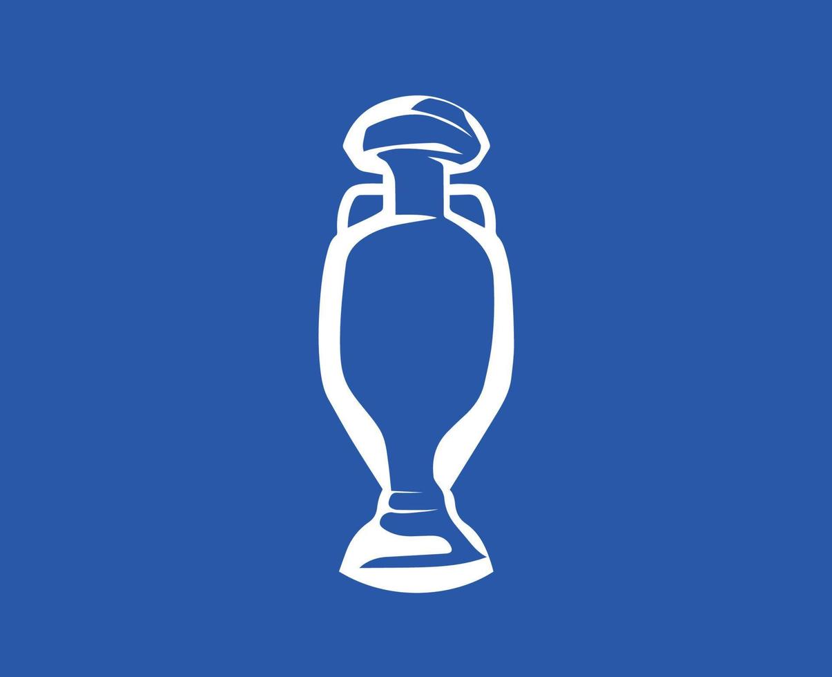 euro 2024 Alemanha troféu oficial logotipo branco símbolo europeu futebol final Projeto vetor ilustração com azul fundo