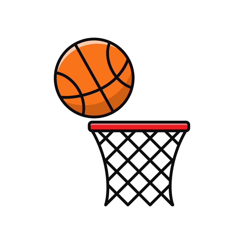 basquetebol ícone com linear cor estilo isolado em branco fundo vetor