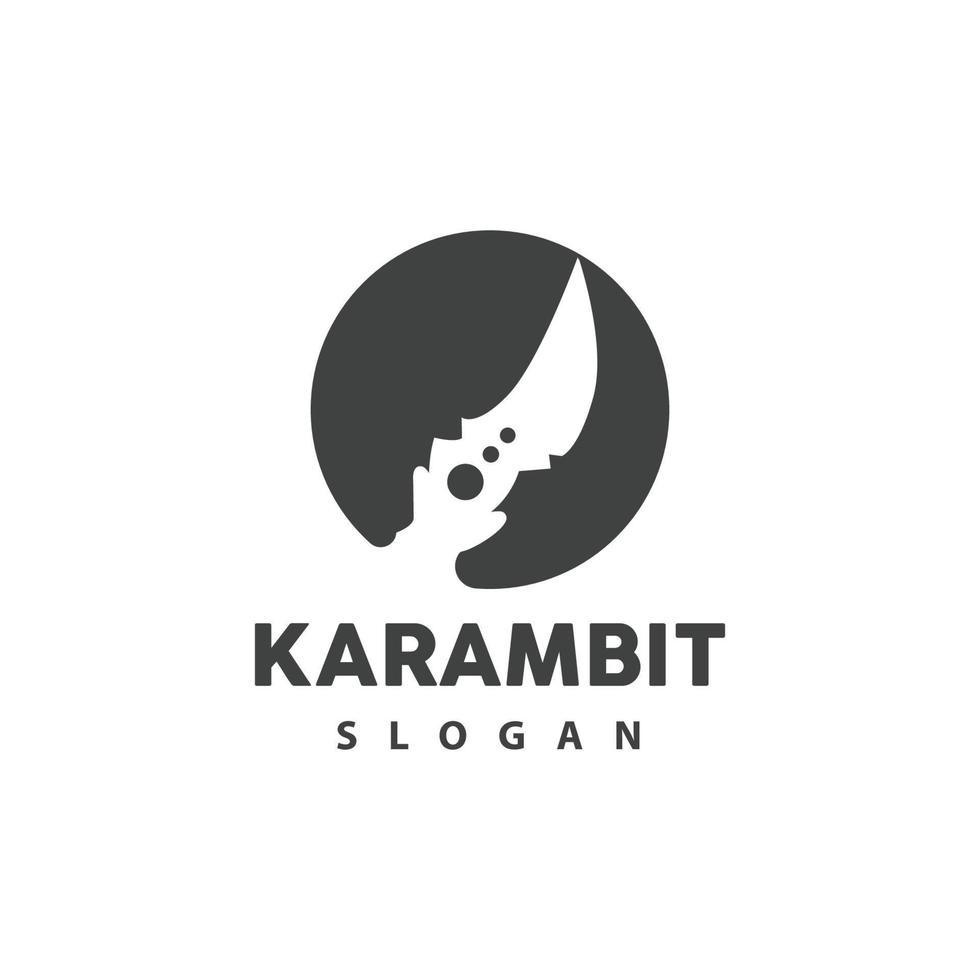 kerambit logotipo, Indonésia brigando arma vetor, ninja brigando ferramenta simples projeto, modelo ilustração símbolo ícone vetor