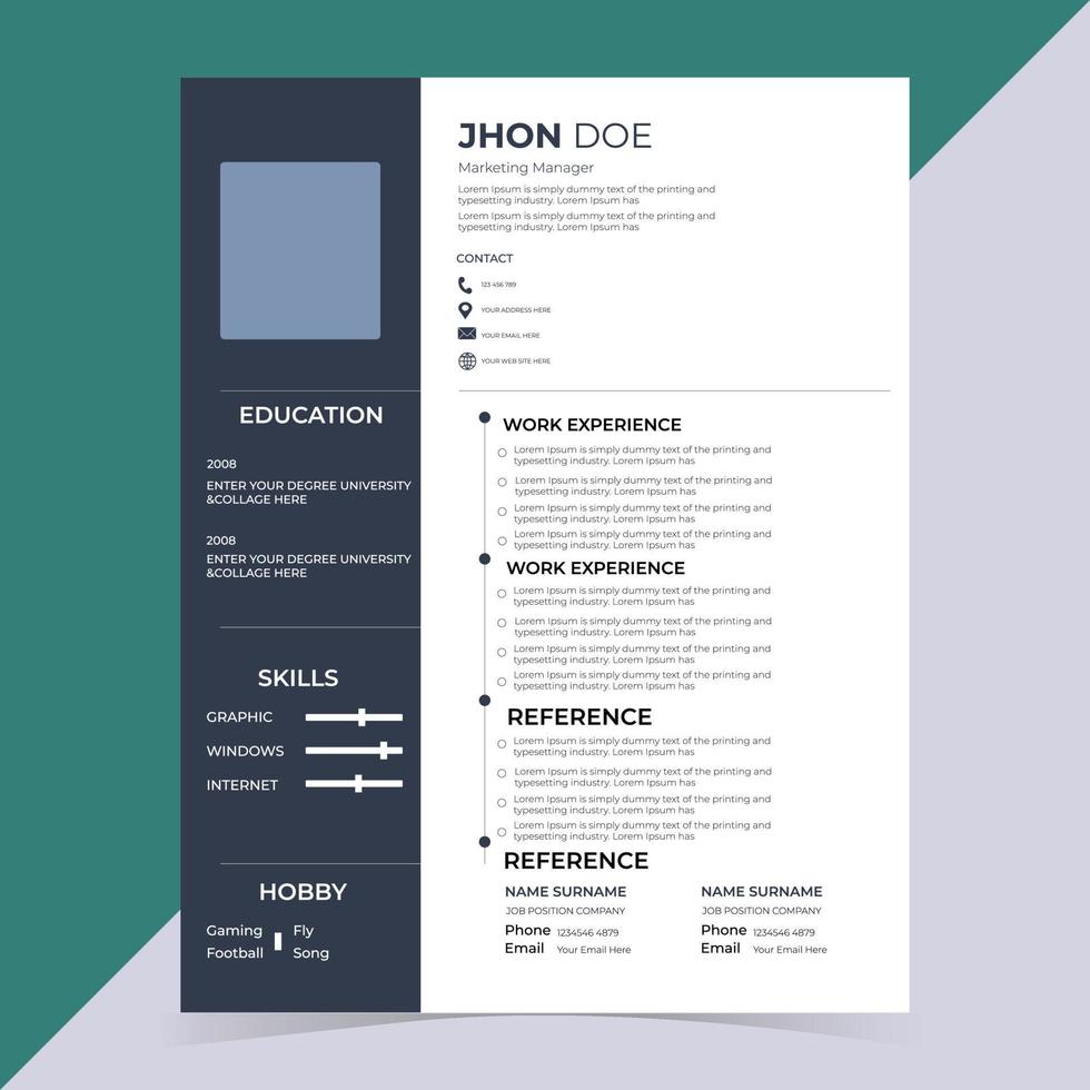 profissional currículo cv modelo disposição vetor