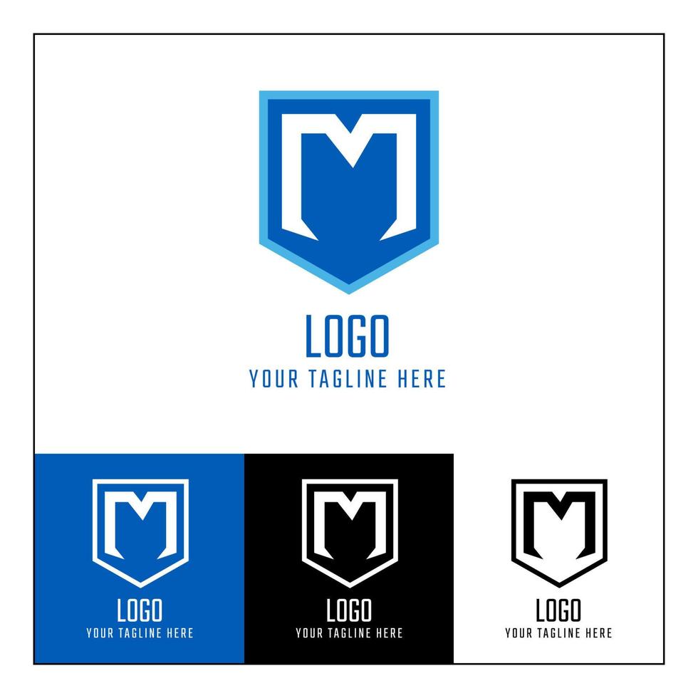 m carta minimalista logotipo, logotipo Projeto com múltiplo variações vetor