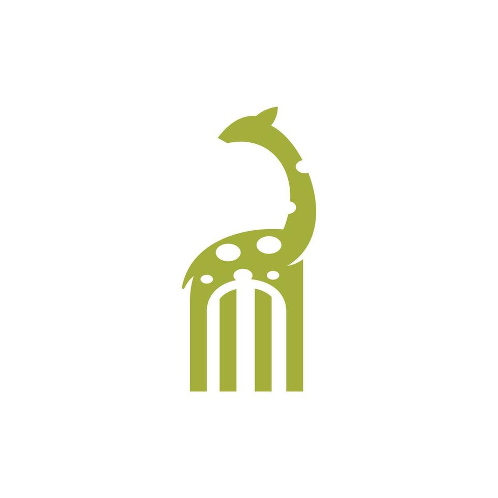 girafa em pé minimalista moderno logotipo vetor