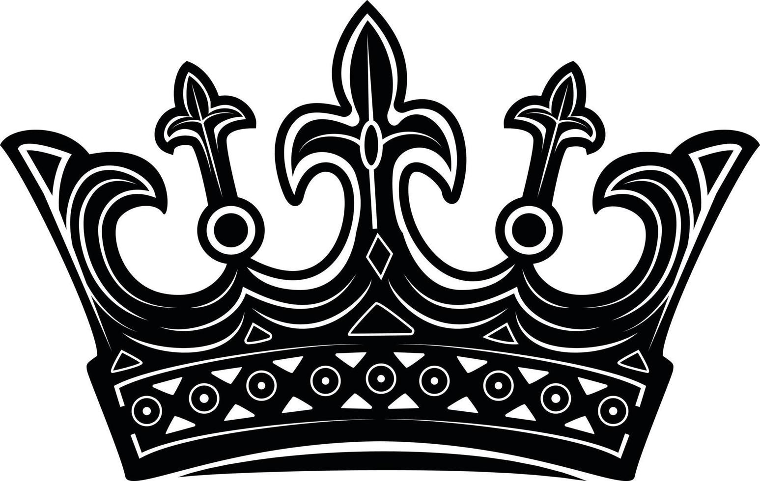 vetor imagem do uma coroa, Preto e branco