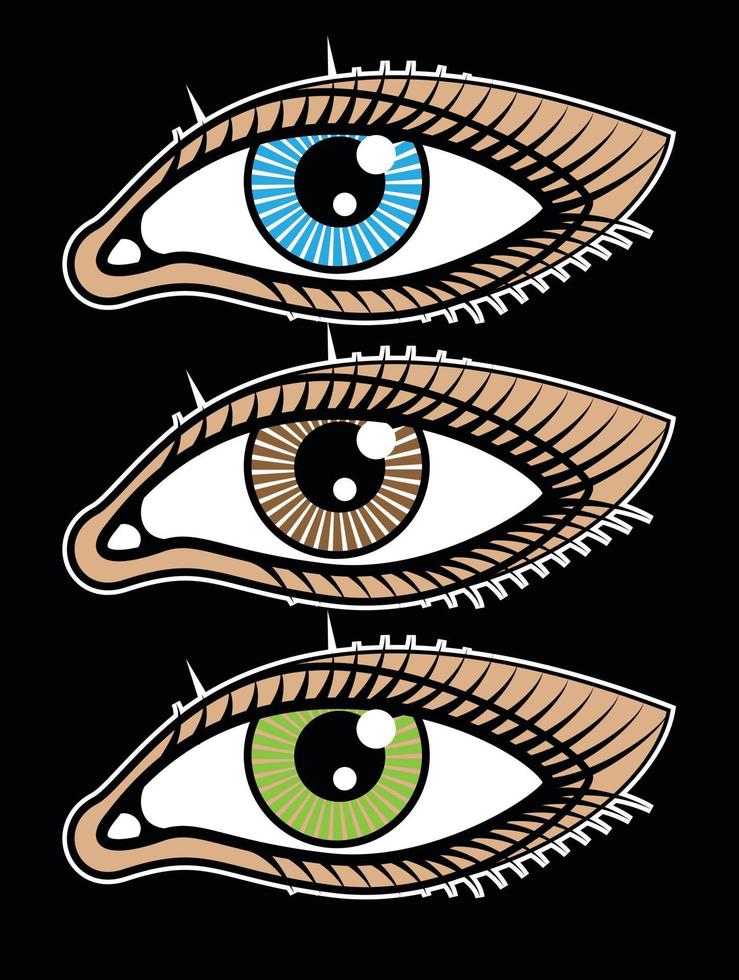 vetor imagem do marrom, azul e verde olhos