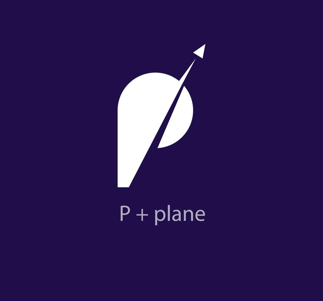 avião logotipo passagem através a carta pág. corporativo companhias aéreas carta p logotipo modelo. vetor