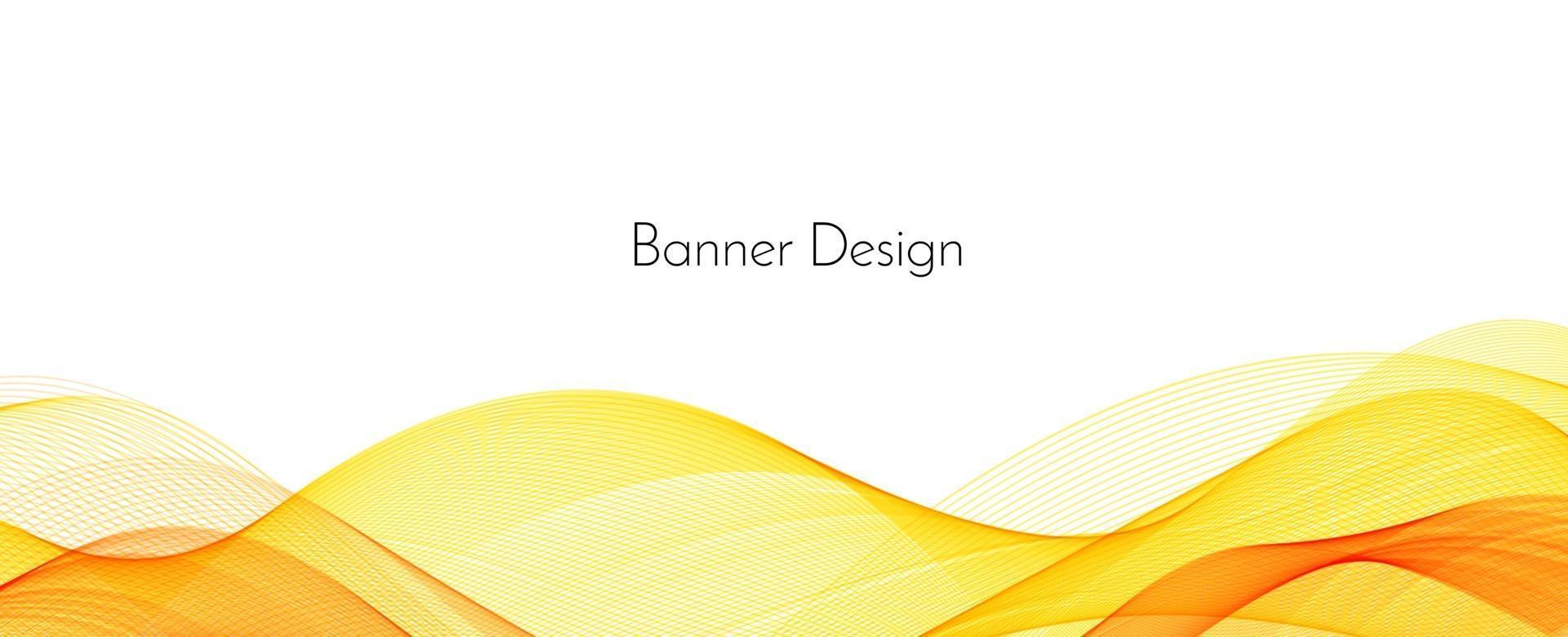 abstrato moderno dinâmico elegante vermelho e amarelo decorativo padrão onda banner fundo vetor