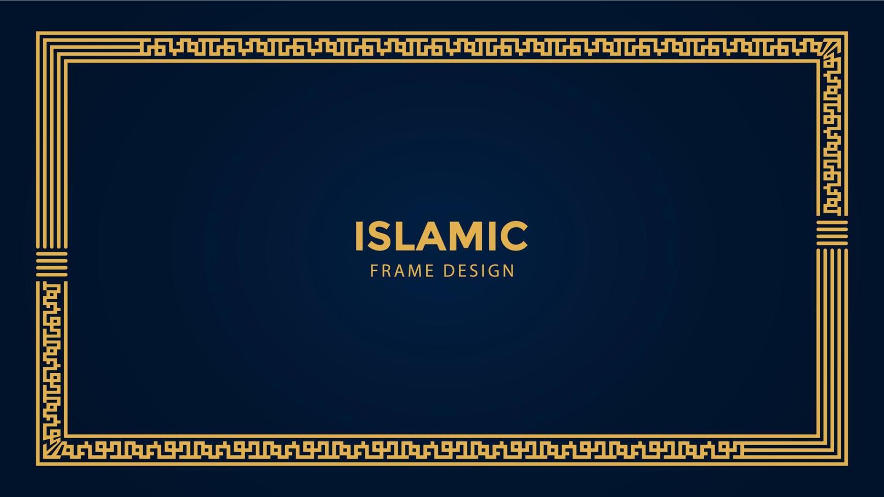 islâmico ouro quadro, Armação vetor