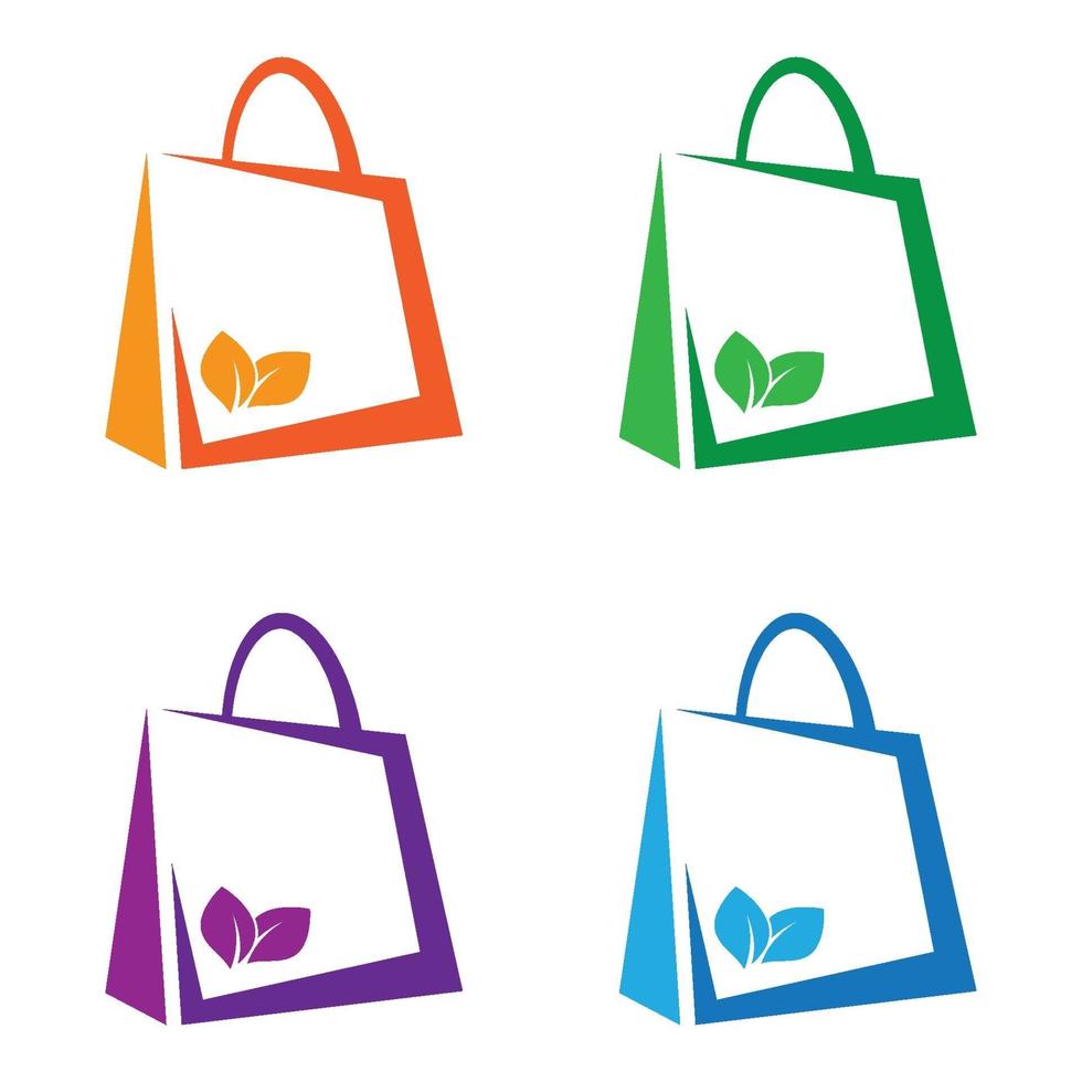 ilustração das imagens do logotipo da eco bag vetor
