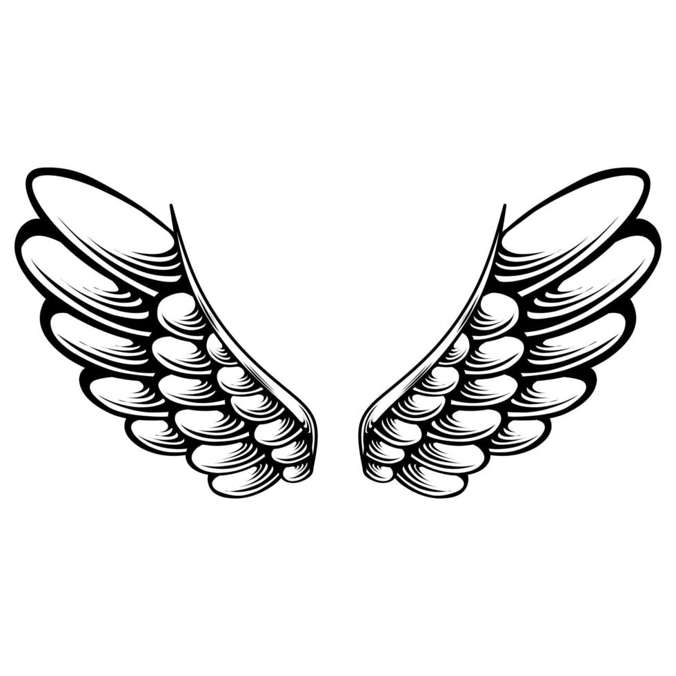 vector design de tatuagem de asas de anjo