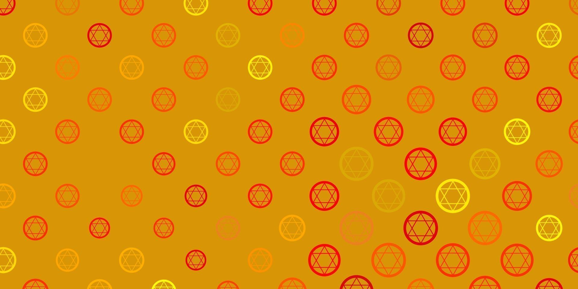 fundo vector vermelho e amarelo claro com símbolos ocultos.