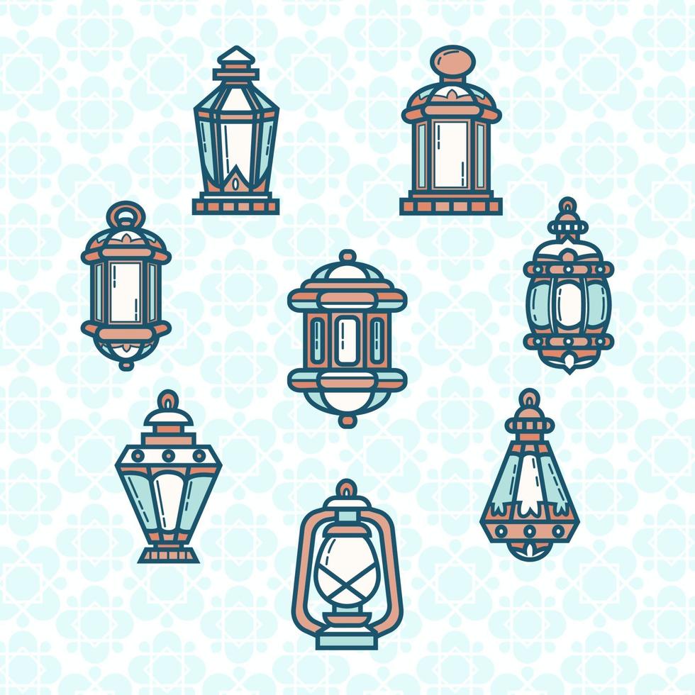 ícone de lanterna fofa do ramadã vetor