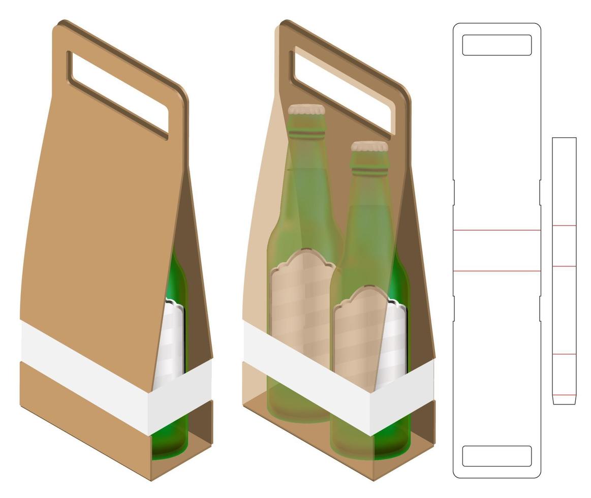 design de modelo cortado de embalagem de caixa. Maquete 3D vetor