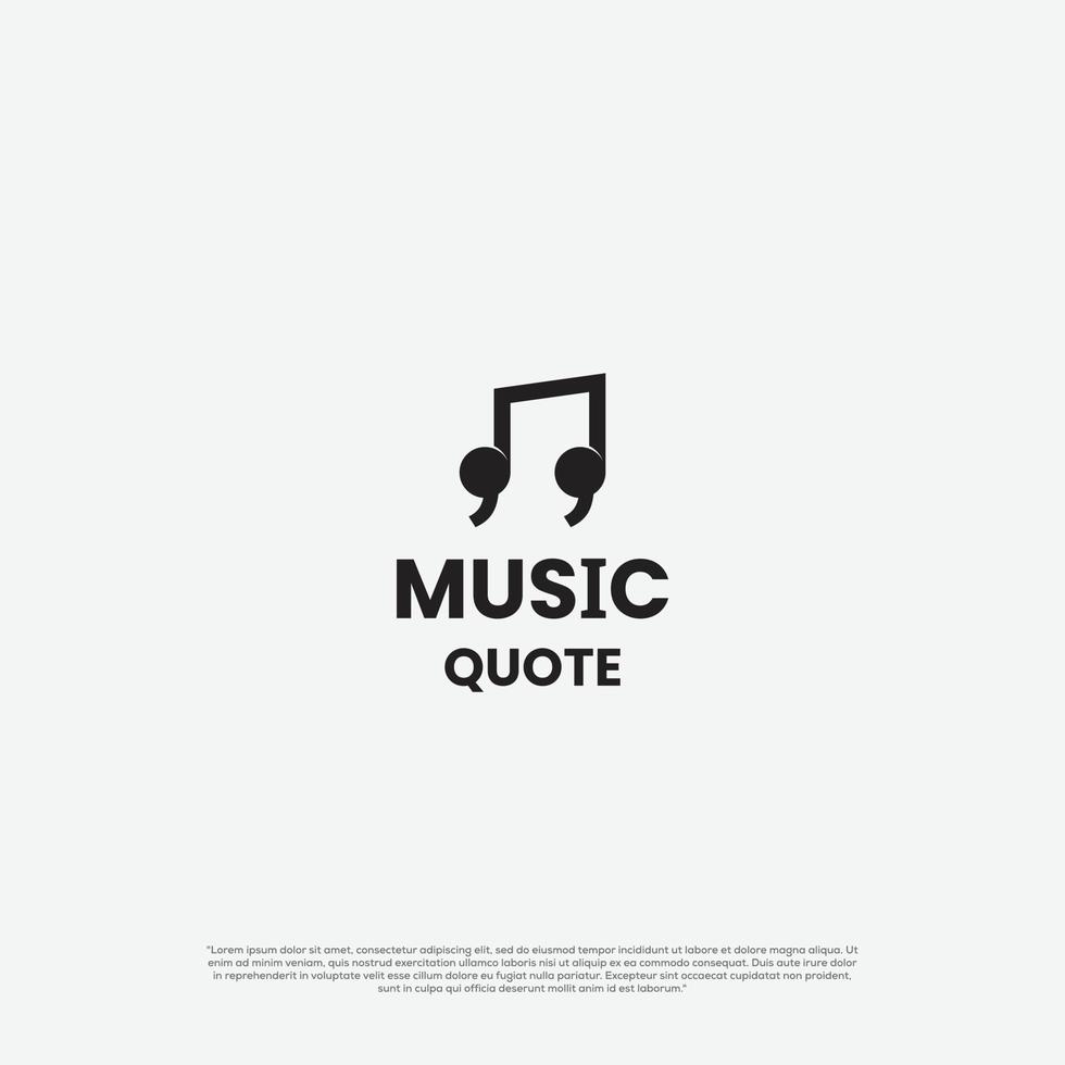 música citar logotipo Projeto plano minimalista conceito vetor