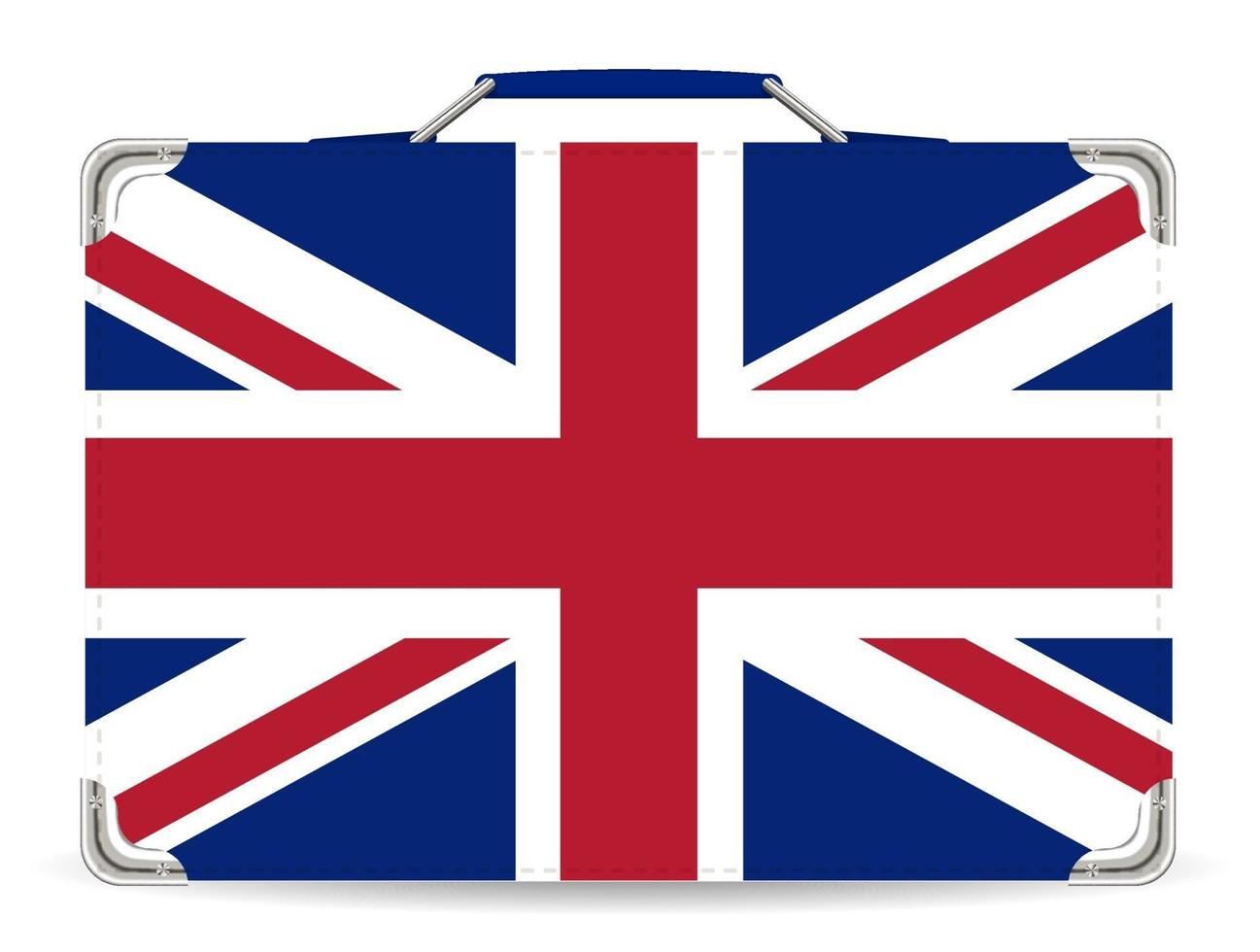 bandeira da inglaterra no vetor mala de viagem