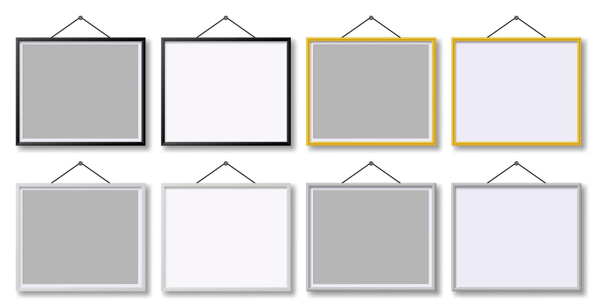 em branco cenário quadro. realista quadros para quadros ou fotografias. vetor