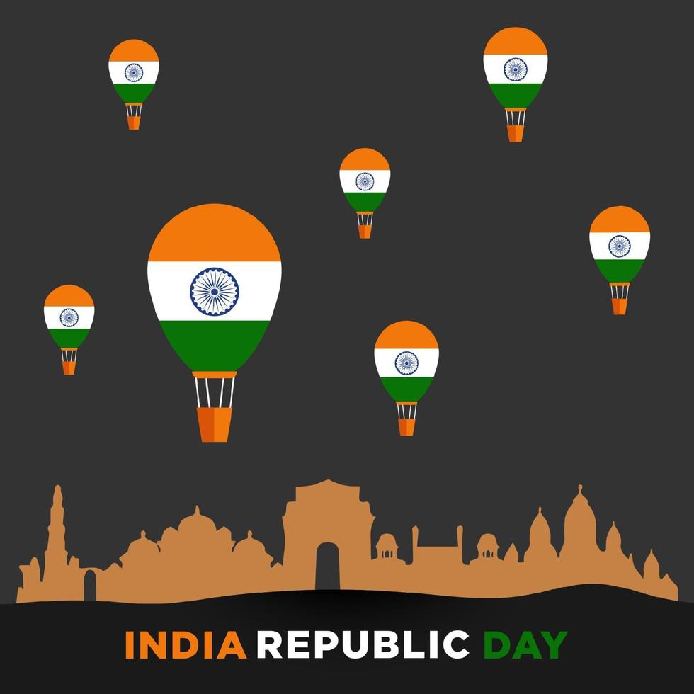 ilustração do feliz dia da república da índia vetor