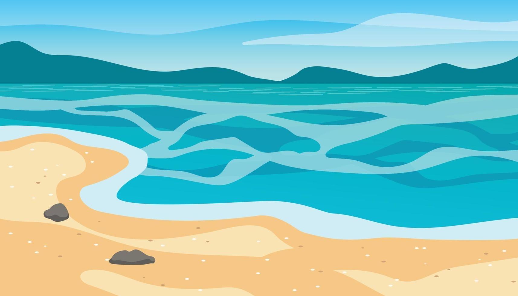 ilustração de paisagem de praia de verão vetor