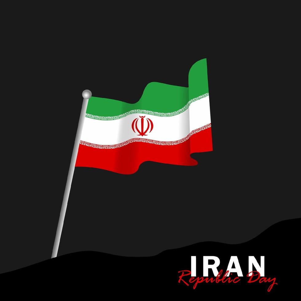 vetor do dia da república com bandeiras do Irã. celebração do dia da República do Irã.