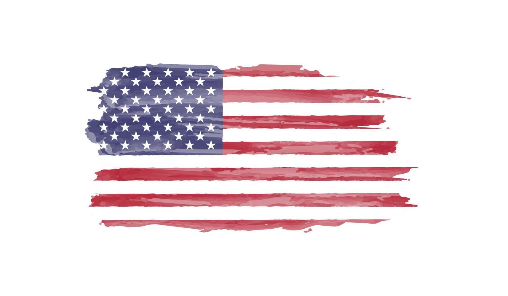 aguarela pintura bandeira do Unidos estados vetor