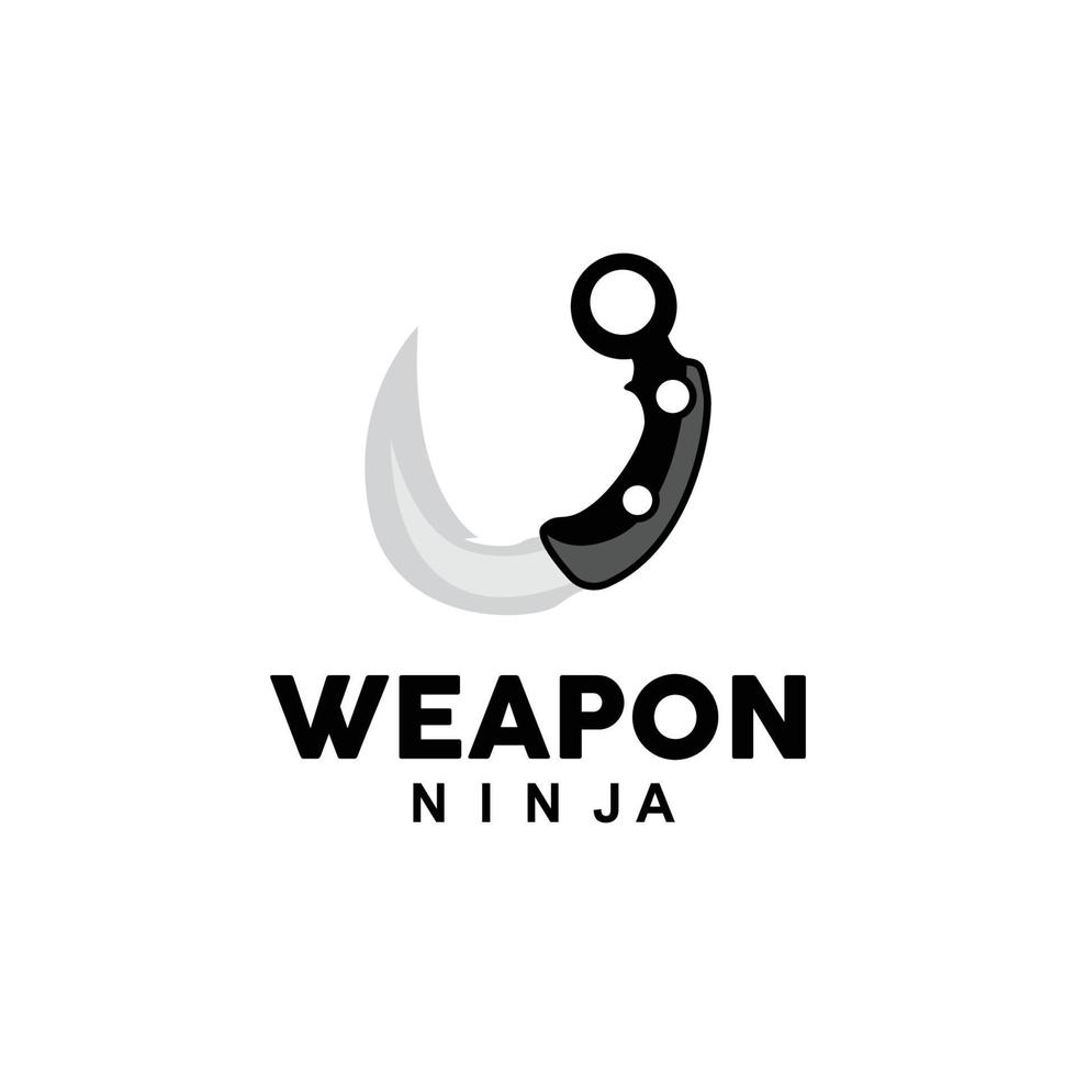 arma logotipo, tradicional arma karambit vetor, ninja brigando ferramenta simples projeto, símbolo ícone, ilustração vetor