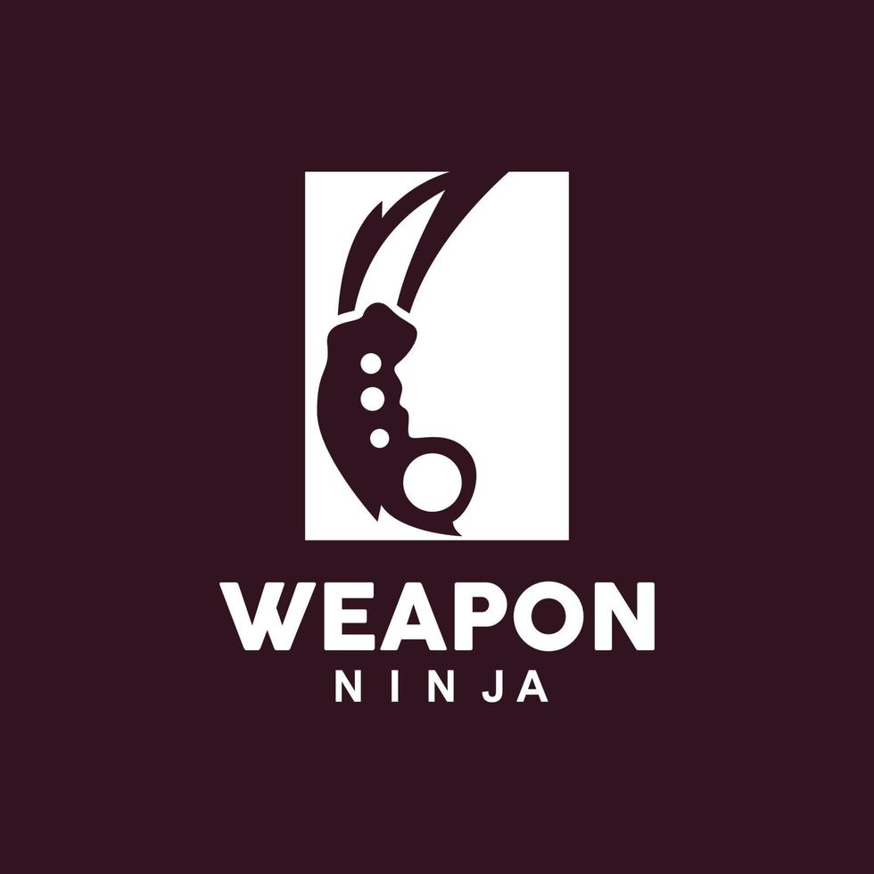 arma logotipo, tradicional arma karambit vetor, ninja brigando ferramenta simples projeto, símbolo ícone, ilustração vetor