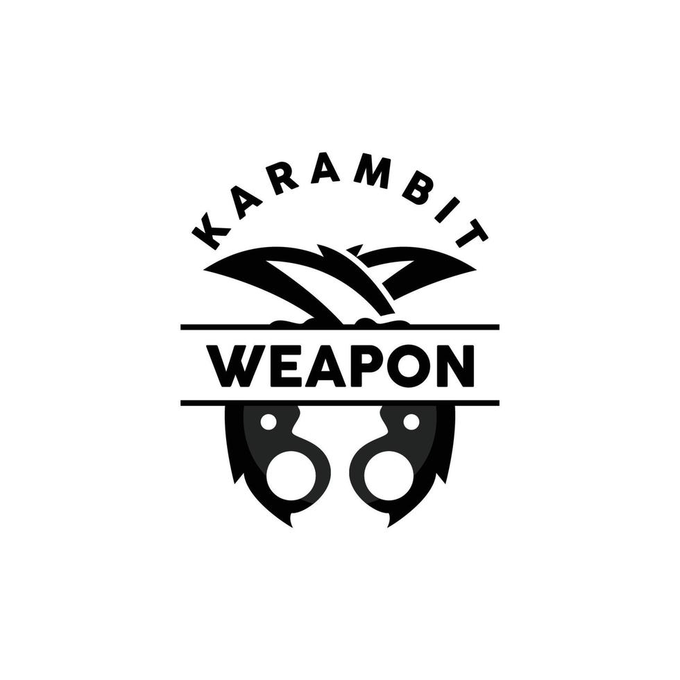 arma logotipo, tradicional arma karambit vetor, ninja brigando ferramenta simples projeto, símbolo ícone, ilustração vetor