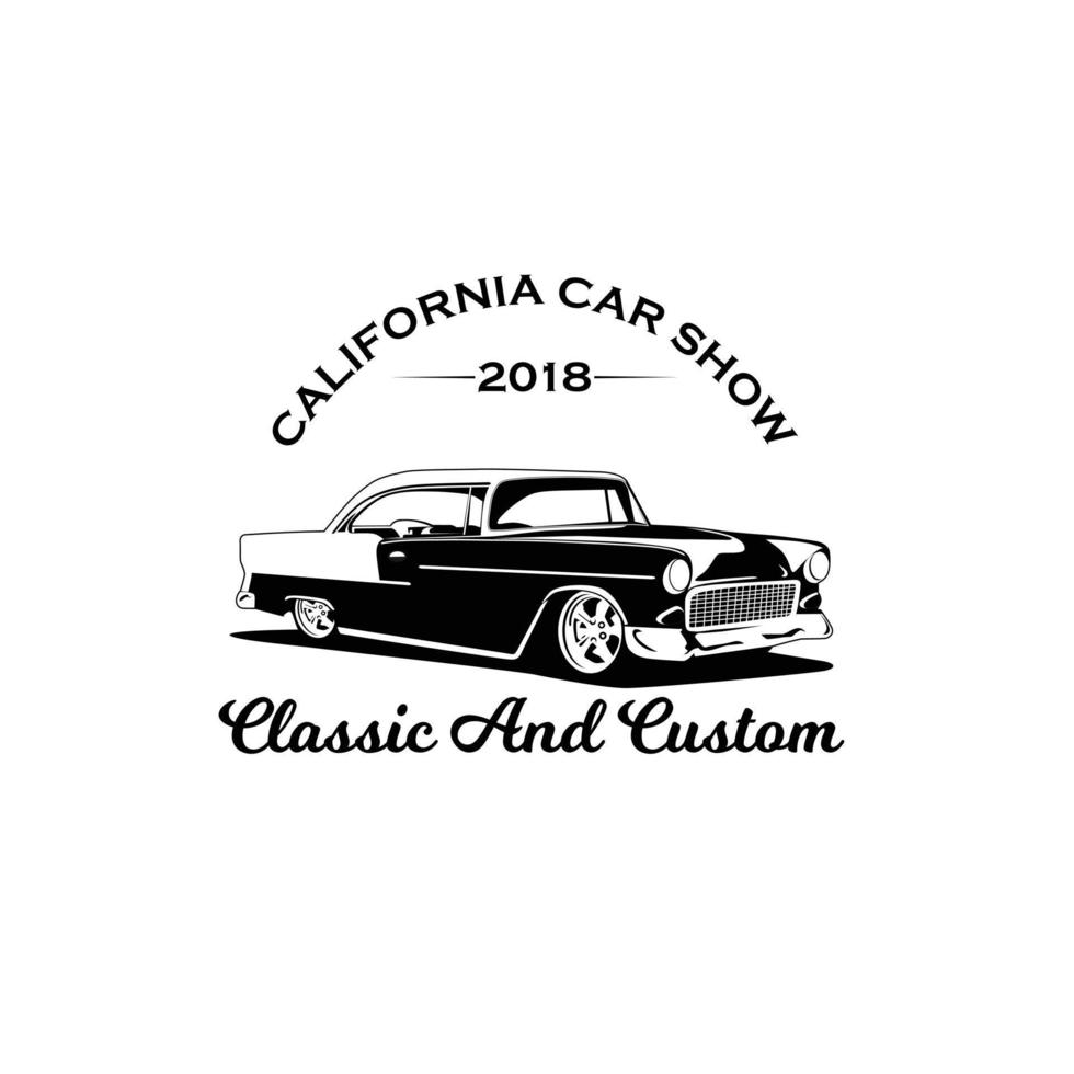 clássico carro e personalizadas garagem logotipo vetor