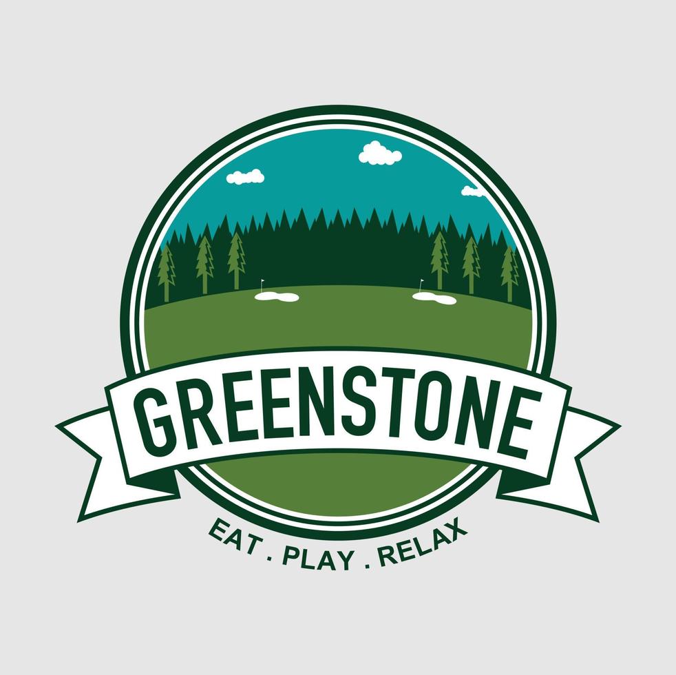 pedra verde golfe logotipo ilustração vetor
