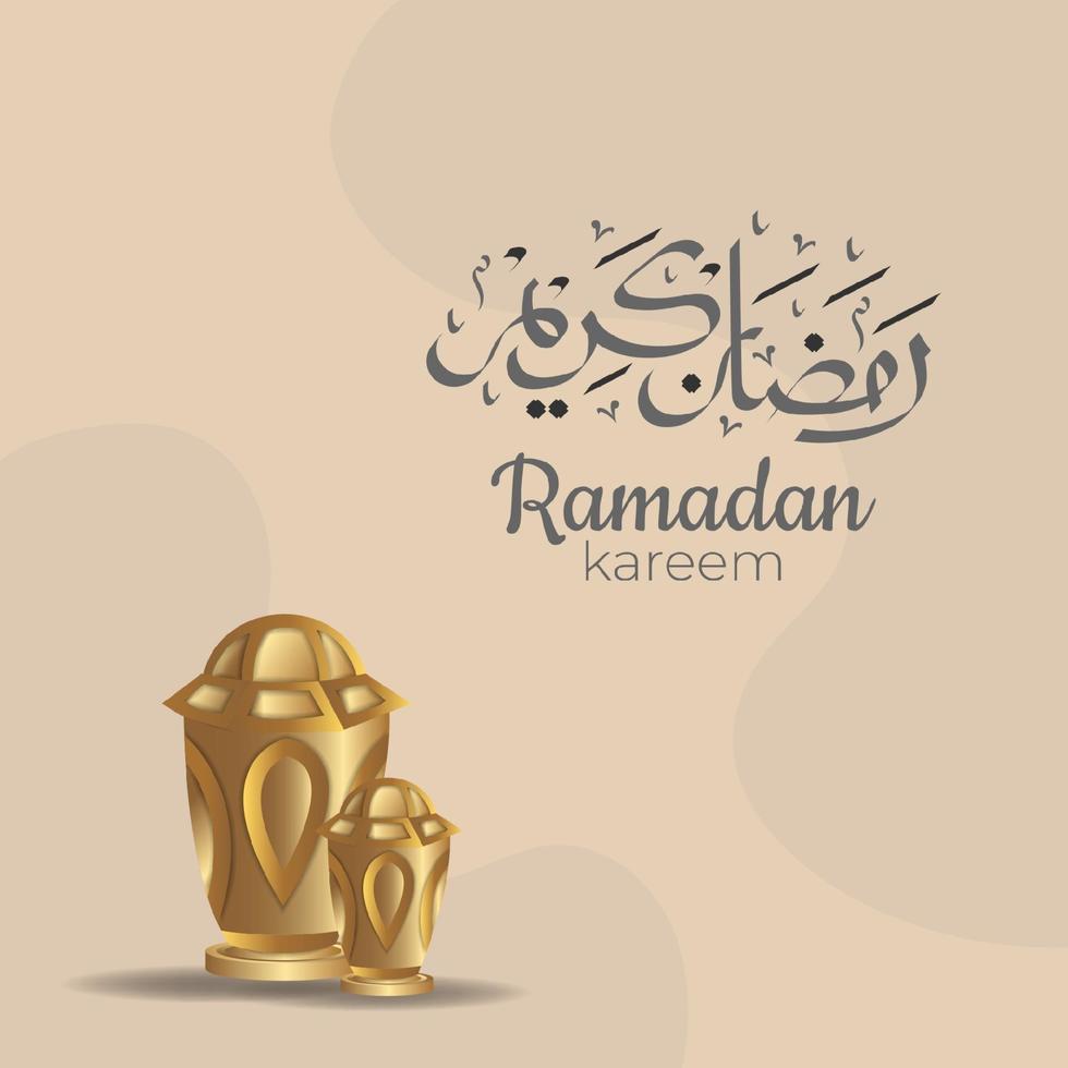 caligrafia árabe ramadan kareem com ornamentos islâmicos tradicionais. ilustração vetorial vetor