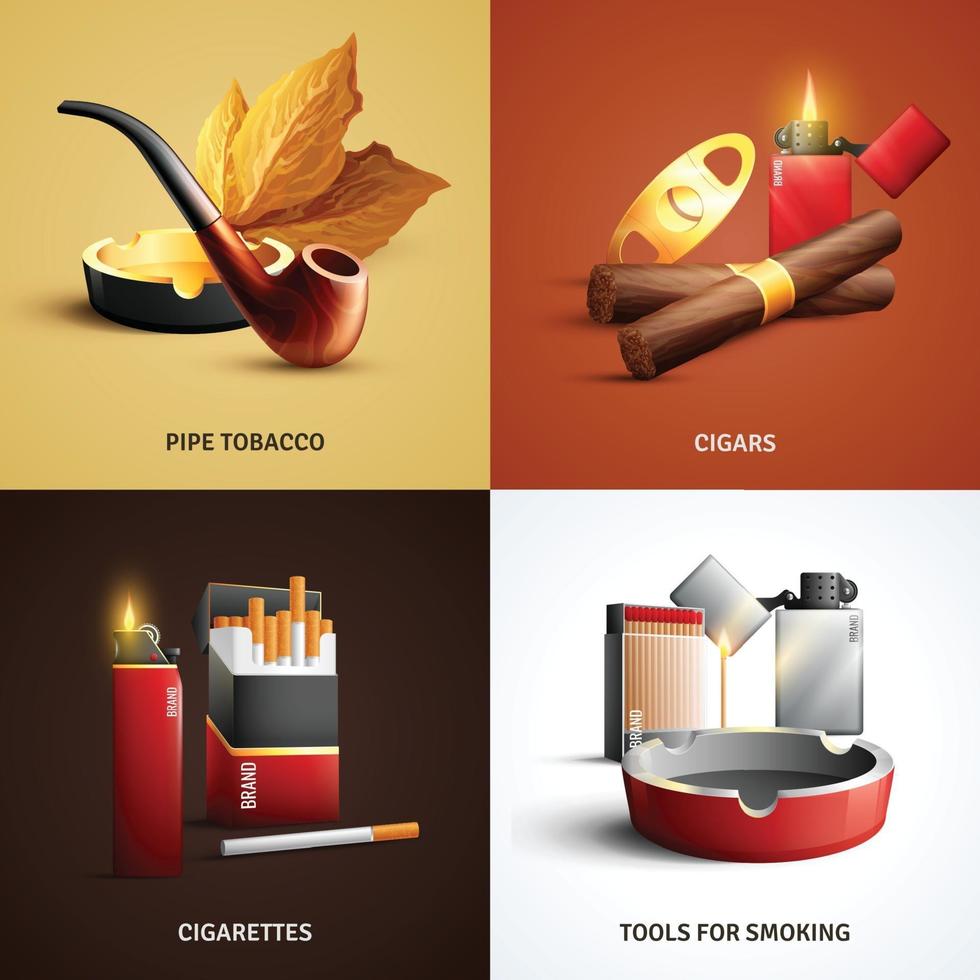 ilustração em vetor conceito de design de produtos de tabaco