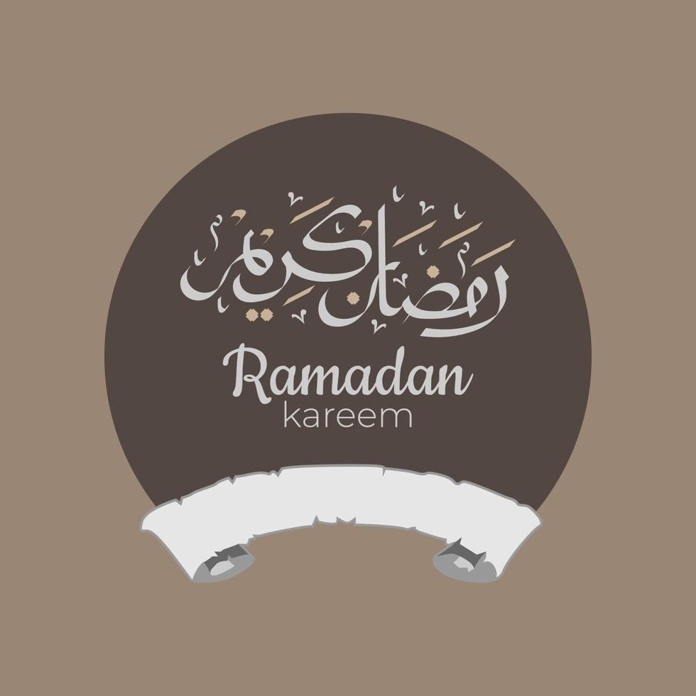 caligrafia árabe ramadan kareem com ornamentos islâmicos tradicionais. ilustração vetorial vetor