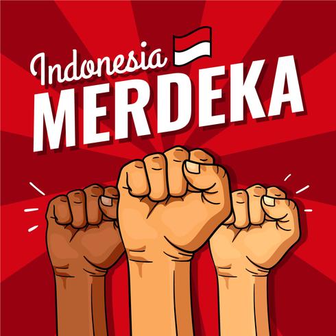 Dia da Independência da Indonésia Merdeka vetor